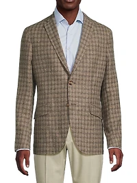 J Check Wool-Blend Blazer