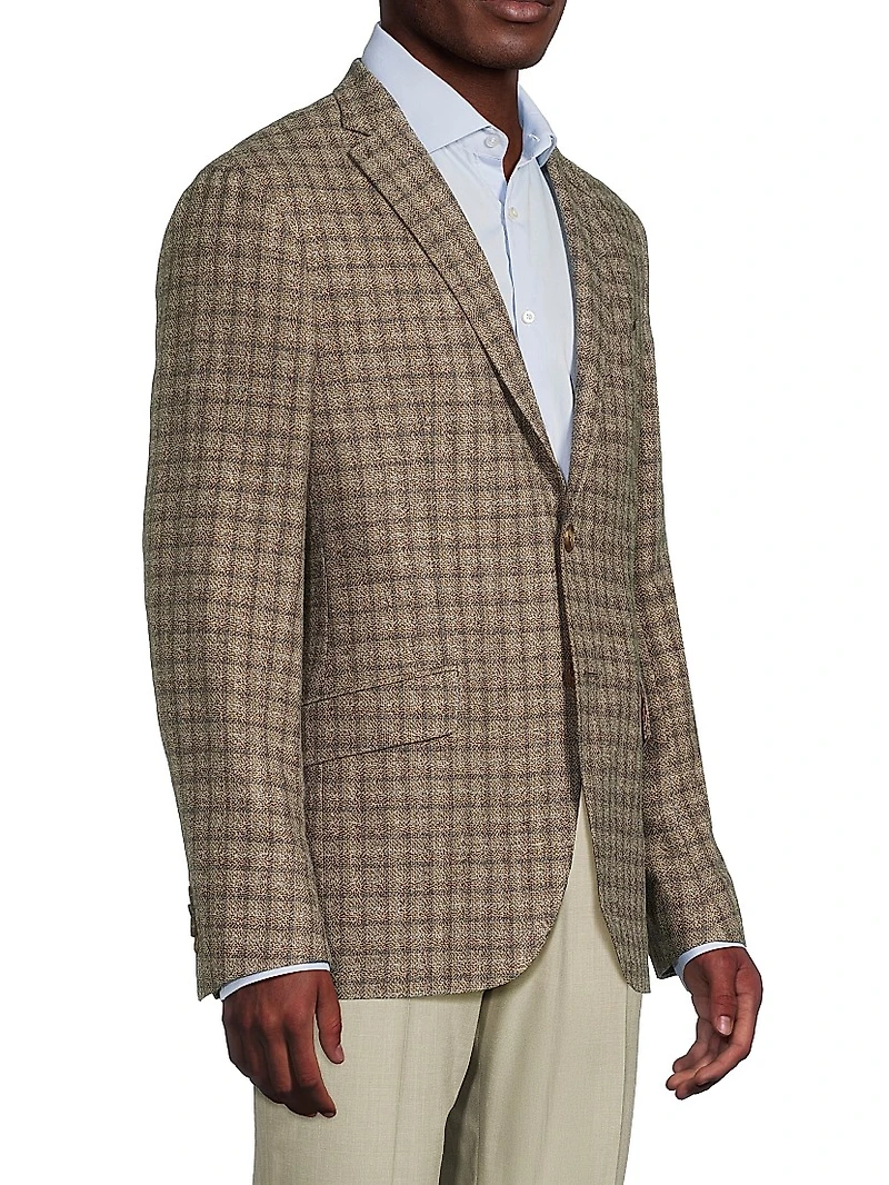 J Check Wool-Blend Blazer