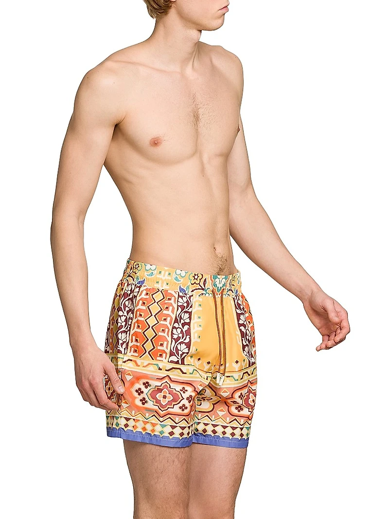 Tile Printed Swim Shorts