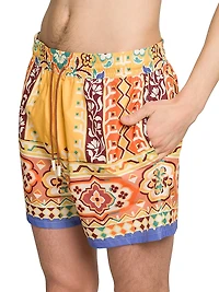 Tile Printed Swim Shorts
