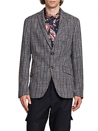Textured Stretch-Cotton Blazer