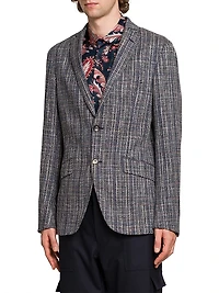 Textured Stretch-Cotton Blazer