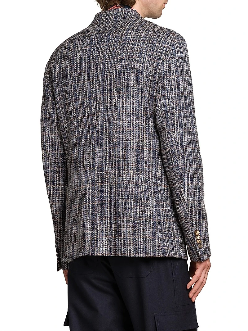 Textured Stretch-Cotton Blazer