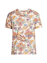 Paisley Cotton-Linen T-Shirt