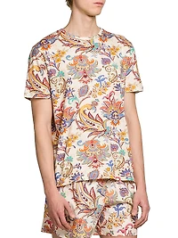 Paisley Cotton-Linen T-Shirt