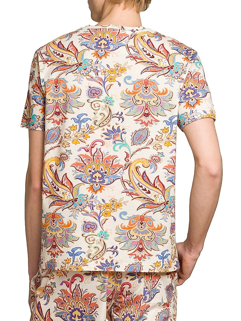Paisley Cotton-Linen T-Shirt