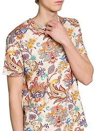 Paisley Cotton-Linen T-Shirt