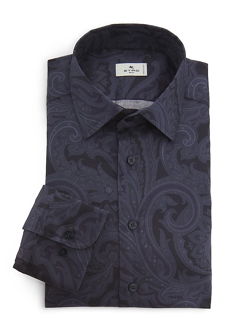 Tonal Paisley Cotton Formal Shirt