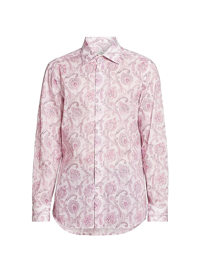 Paisley Cotton Button-Front Shirt