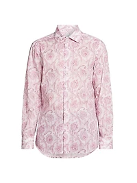 Paisley Cotton Button-Front Shirt