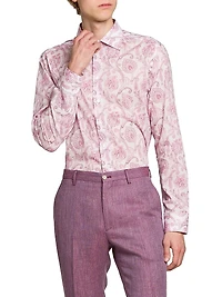 Paisley Cotton Button-Front Shirt