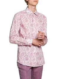 Paisley Cotton Button-Front Shirt