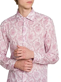 Paisley Cotton Button-Front Shirt