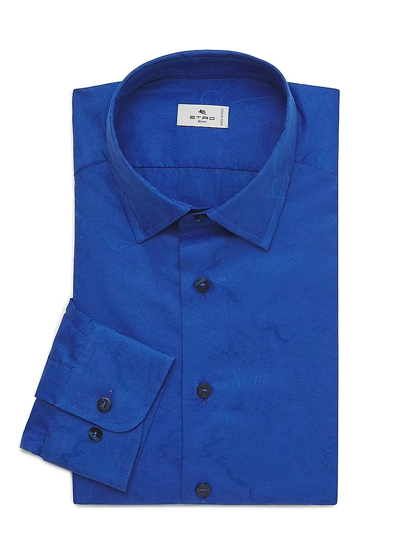 Tonal Paisley Cotton Dress Shirt