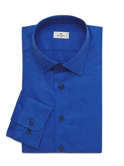 Tonal Paisley Cotton Dress Shirt