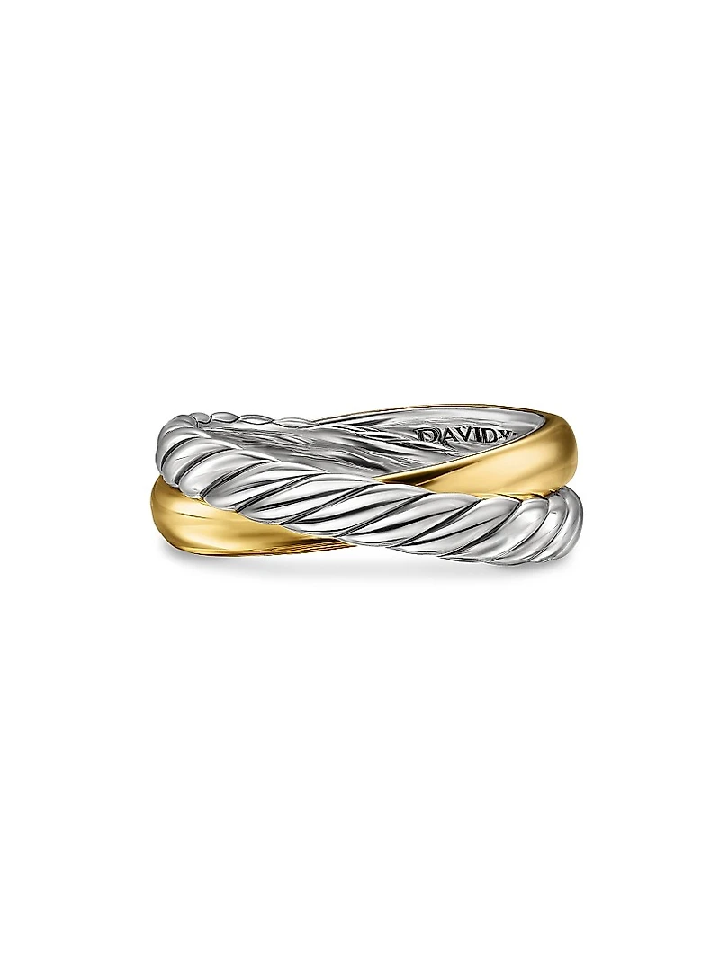 Crossover Two Row Rotating Ring Sterling Silver