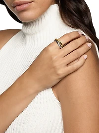 Crossover Two Row Rotating Ring Sterling Silver