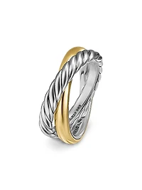 Crossover Two Row Rotating Ring Sterling Silver