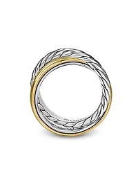 Crossover Two Row Rotating Ring Sterling Silver