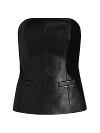 Faux-Leather Strapless Top