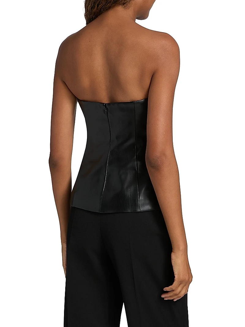 Faux-Leather Strapless Top