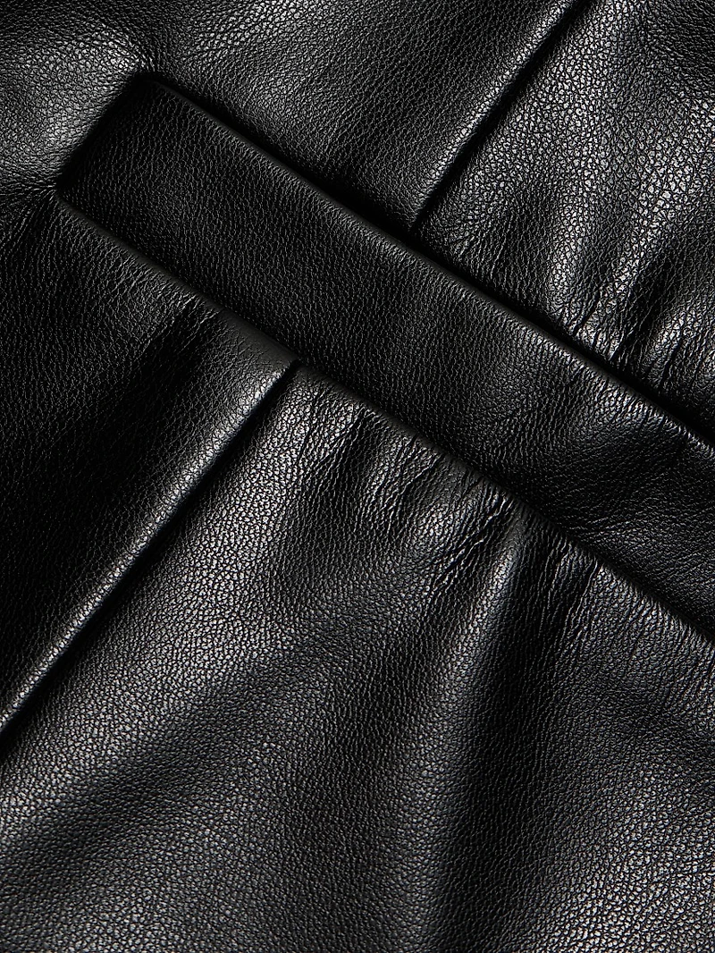 Faux-Leather Strapless Top