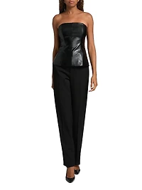 Faux-Leather Strapless Top