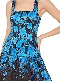 Wylma Floral Square-Neck Sleeveless Minidress