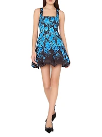 Wylma Floral Square-Neck Sleeveless Minidress
