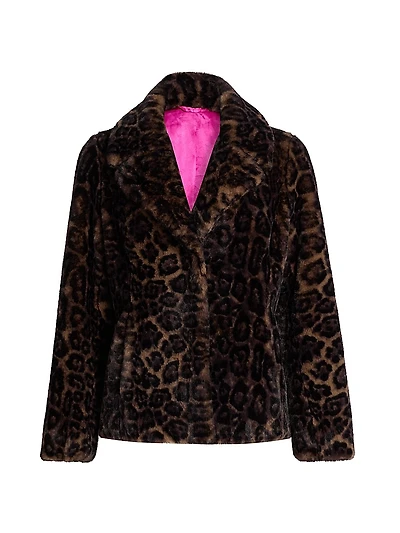 Arya Leopard Faux Fur Jacket