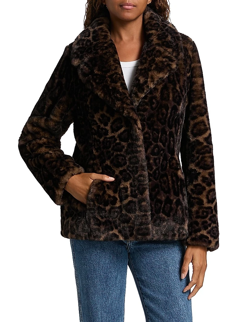 Arya Leopard Faux Fur Jacket
