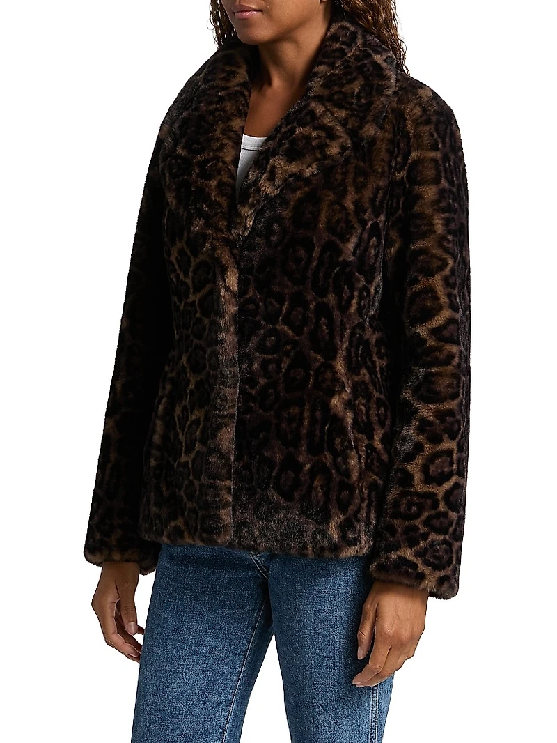 Arya Leopard Faux Fur Jacket