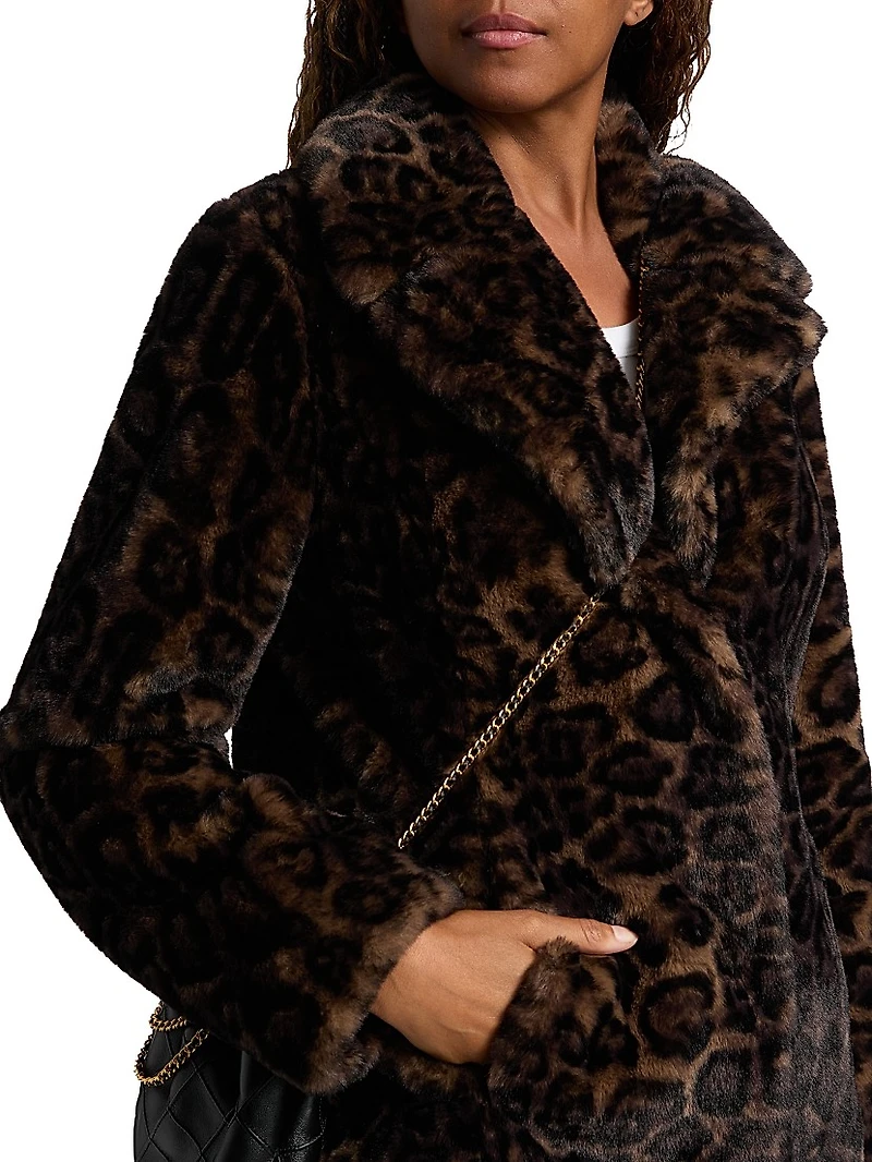 Arya Leopard Faux Fur Jacket
