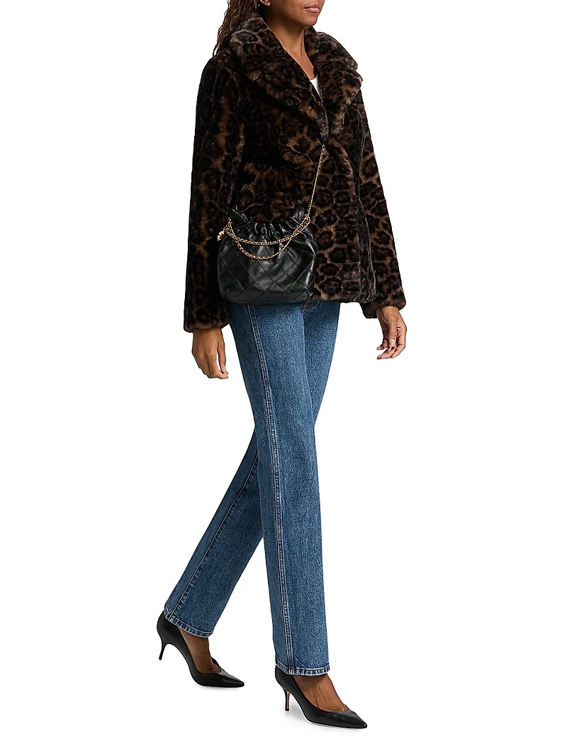 Arya Leopard Faux Fur Jacket