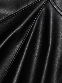 Faux-Leather A-Line Minidress