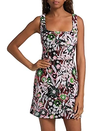 Wildflower Floral-Sequin Minidress