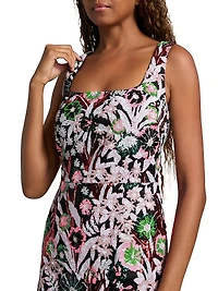 Wildflower Floral-Sequin Minidress