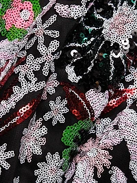Wildflower Floral-Sequin Minidress