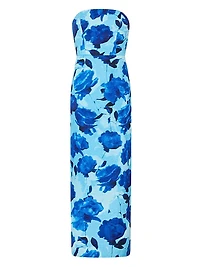 Orion Blurred Blossom Jacquard Bandeau Maxi Dress