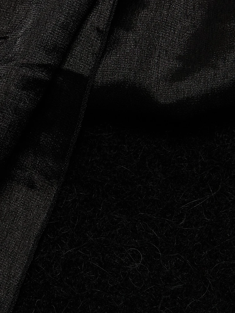 Combination Bow Fuzzy Sweater