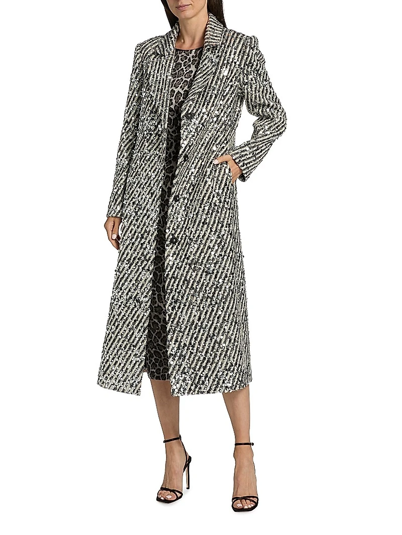 Wanda Sequined Stripe Coat