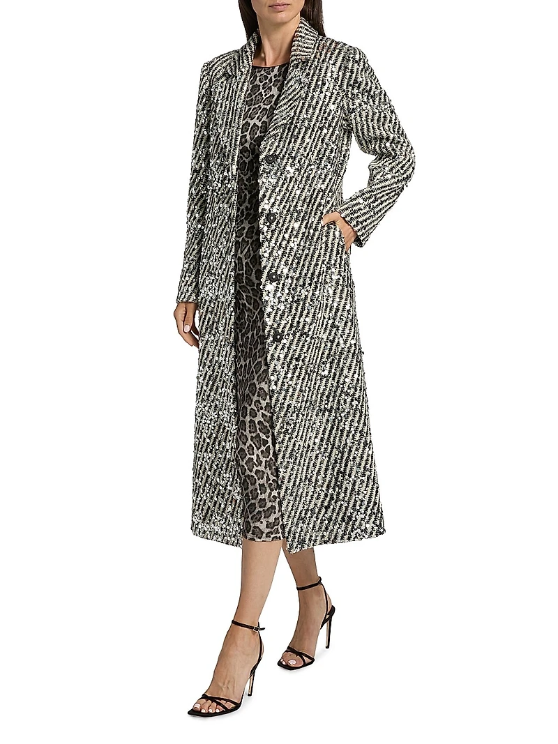 Wanda Sequined Stripe Coat