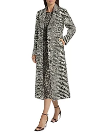 Wanda Sequined Stripe Coat