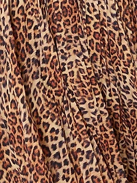 Oria Leopard-Print Pleated Maxi Dress