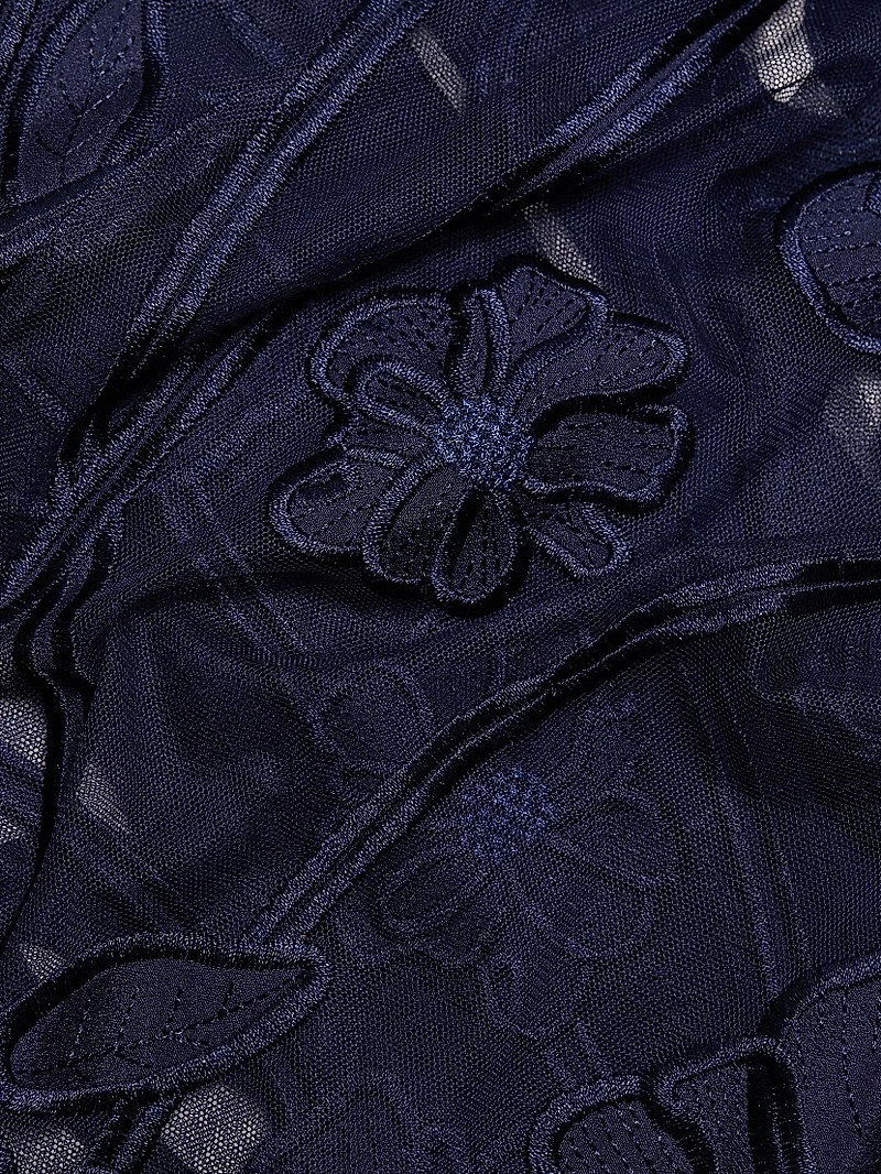 Ashton Grand Fleur Embroidered Sheer Blouse