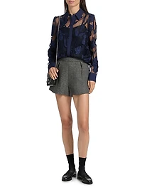 Ashton Grand Fleur Embroidered Sheer Blouse