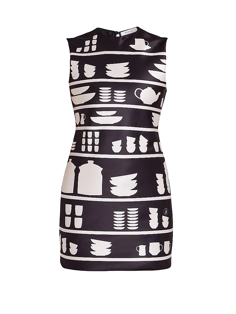 Graphic Crewneck Mini-Shift Dress