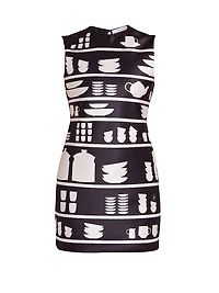 Graphic Crewneck Mini-Shift Dress