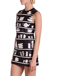 Graphic Crewneck Mini-Shift Dress