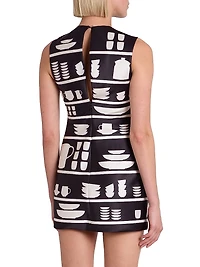 Graphic Crewneck Mini-Shift Dress